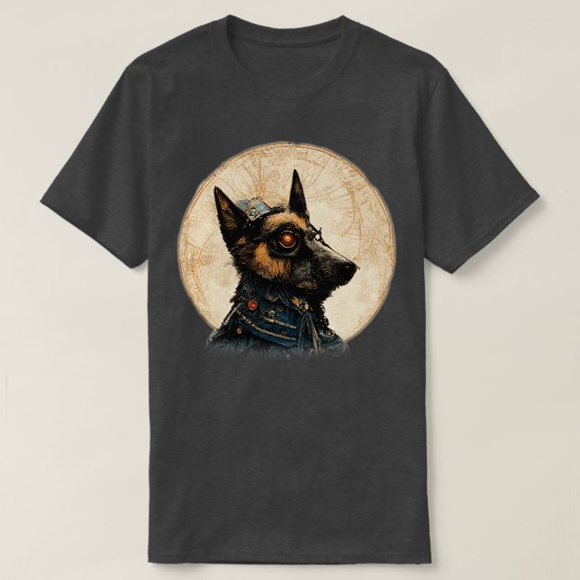 Camiseta Perro de caza de Steampunk Surreal (Diseño del anverso)