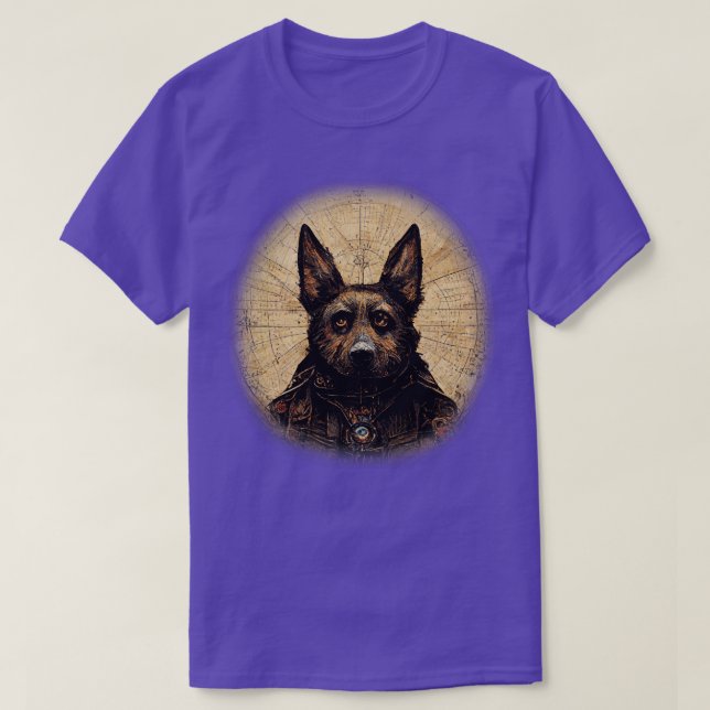 Camiseta Perro de caza de Steampunk Surreal (Diseño del anverso)