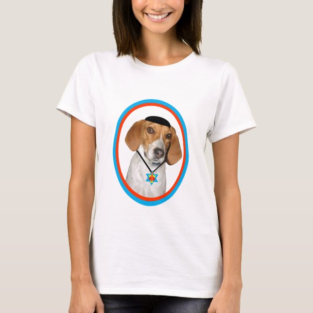 Camiseta Perro de caza divertido de Thanksgivukkah con (Anverso)