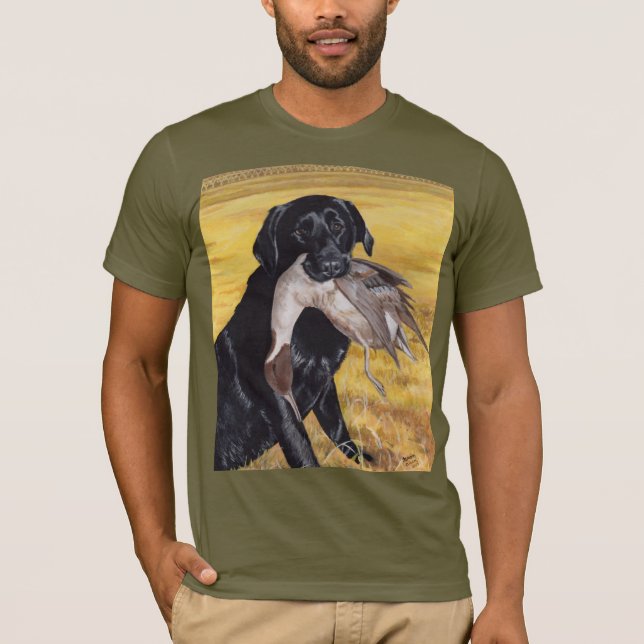 Camiseta Perro de caza negro de Labrador (Anverso)