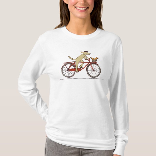 Camiseta Perro de ciclo con diseño chistoso de los animales (Anverso)