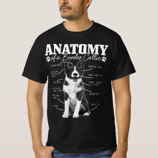 Camiseta Perro De Collie De La Frontera De La Anatomía Negr