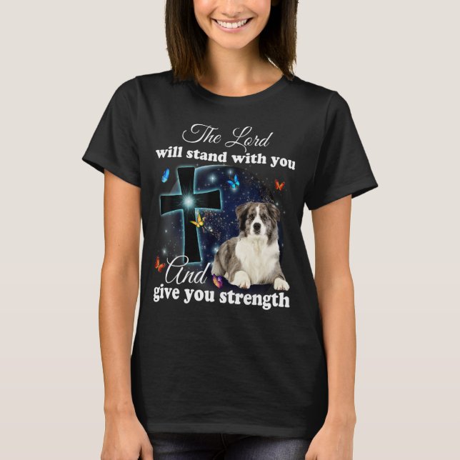 Camiseta Perro De Collie Fronterizo El Señor Se Mantendrá C (Anverso)