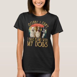 Camiseta Perro De Collie Fronterizo Para Hombres Retro De V