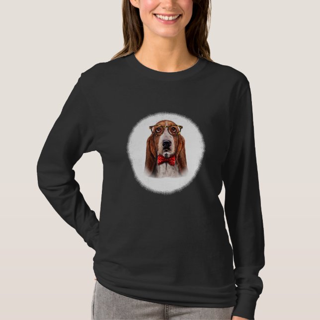 Camiseta Perro De Colón Basset En El Clásico Ojo De Ojos Y  (Anverso)