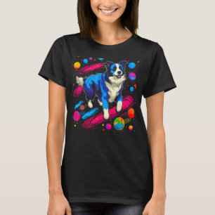 Camiseta Perro de color de borde espacial