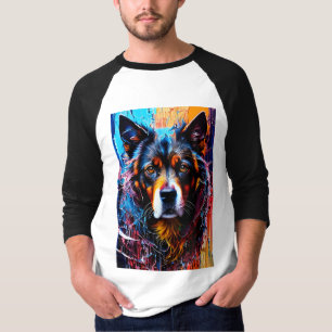 Camiseta Perro de color de salpicadura abstracto