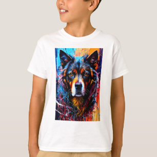 Camiseta Perro de color de salpicadura abstracto