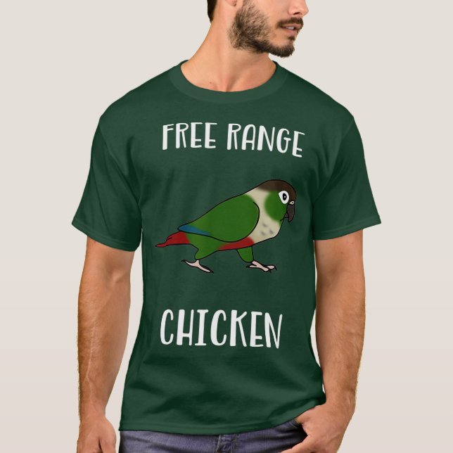 Camiseta Perro de conejo verde de pollo de rango libre (Anverso)
