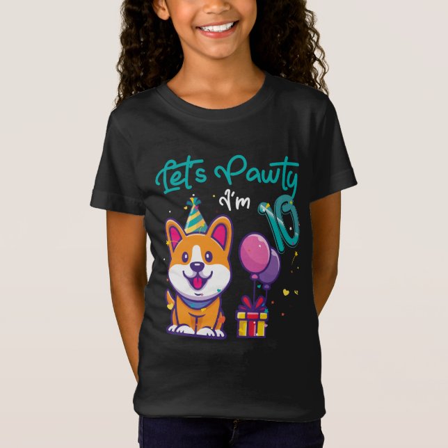 Camiseta Perro de Corgi de 10 años de edad (Anverso)
