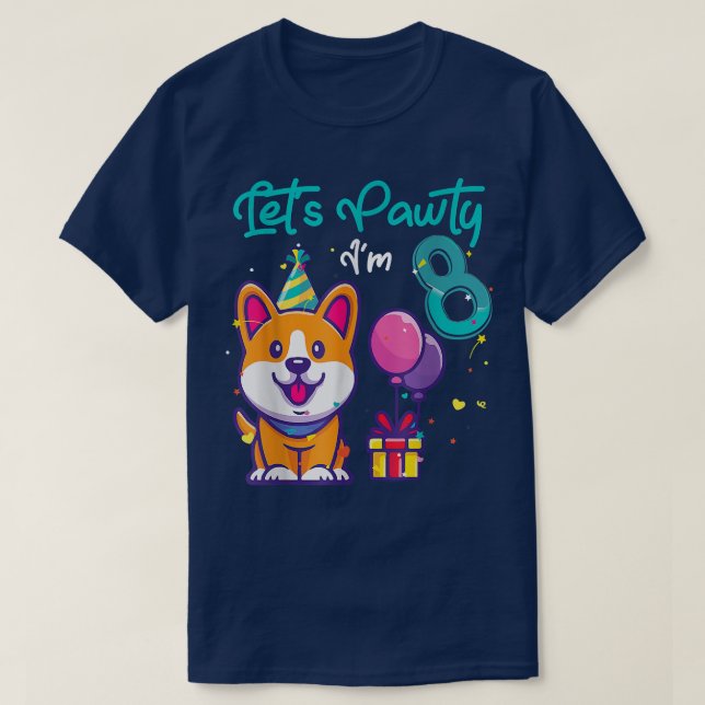 Camiseta Perro de Corgi de 8 años Perra de 8 años (Diseño del anverso)