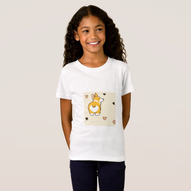 Camiseta Perro de corgi marrón (Anverso completo)