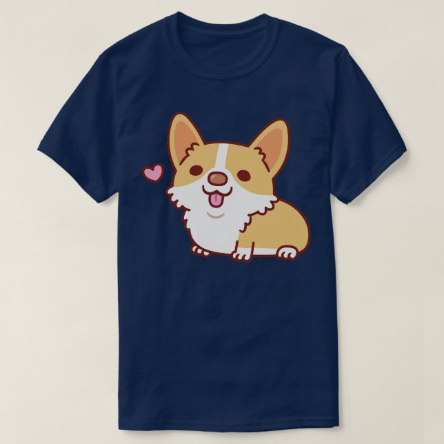 Camiseta Perro de Corgi sonriente (Diseño del anverso)