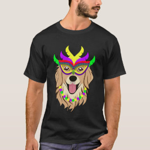 Camiseta Perro de cuentas de Retriever Dorado de Mardi Gras