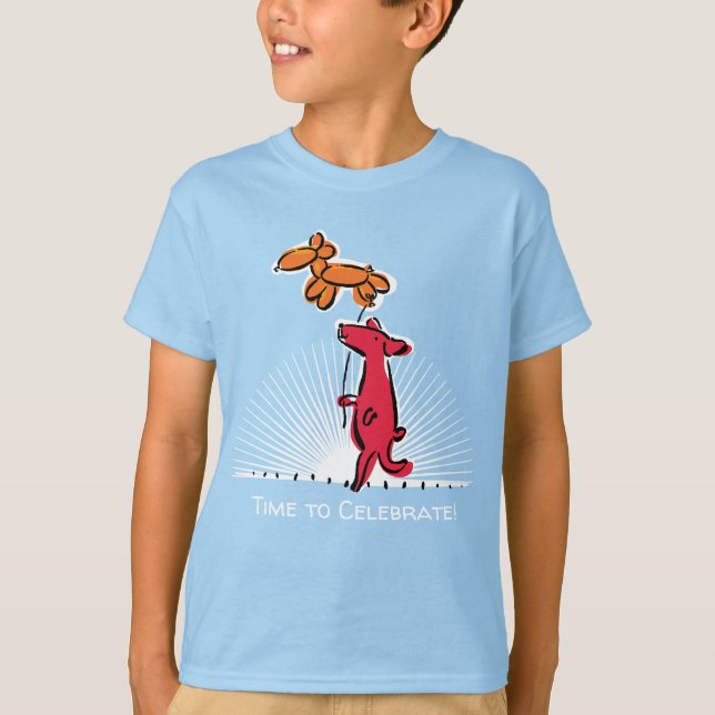 Camiseta Perro de cumpleaños con animal globo (Anverso)