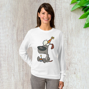 Camiseta Perro de cumpleaños mujeres de manga larga