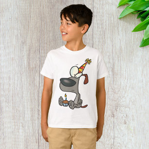 Camiseta Perro de Cumpleaños Triste Dibujo Animado con Cupc