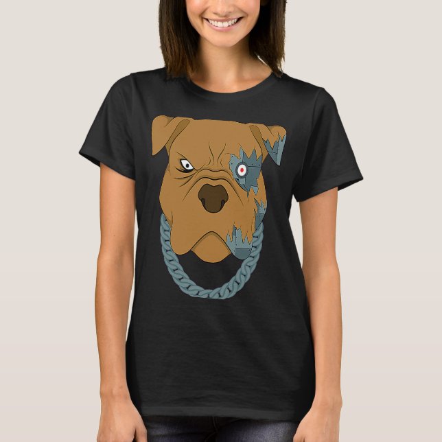 Camiseta perro de cyborg genial perro android perro robot p (Anverso)