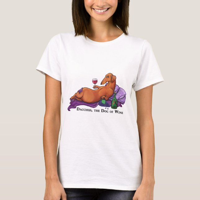 Camiseta Perro de Dacchus del vino (Anverso)