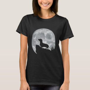 Camiseta Perro De Dachshund Con La Luna Para Los Dueños De