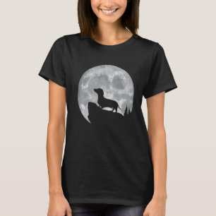 Camiseta Perro De Dachshund Con La Luna Para Los Dueños De