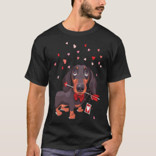 Camiseta Perro de Dachshund en corbata de arco y con flecha
