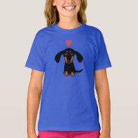 Perro de Dachshund Wiener con corazón