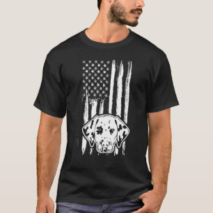 Camiseta Perro de Dalmacia Cute Bandera Estadounidense Pupp