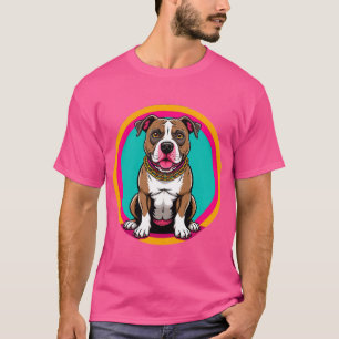 Camiseta Perro de Dibujos Animados Adorable con Collar