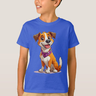 Camiseta Perro de dibujos animados adorable que lleva una b