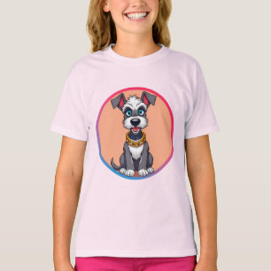 Camiseta Perro de dibujos animados adorable sonriendo alegr