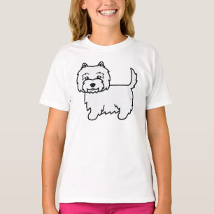 Camiseta Perro de dibujos animados adorno blanco del West H