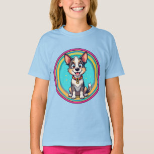 Camiseta Perro de dibujos animados alegre