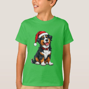 Camiseta Perro de dibujos animados alegre que lleva un somb