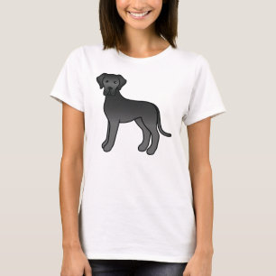 Camiseta Perro de dibujos animados Black Great Dane Cute