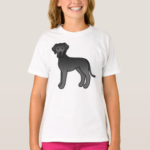 Camiseta Perro de dibujos animados Black Great Dane Cute