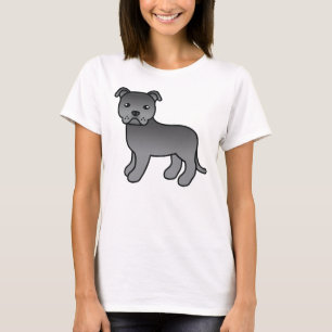 Camiseta Perro de dibujos animados Blue Staffordshire Bull 