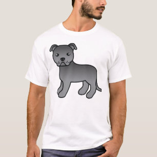 Camiseta Perro de dibujos animados Blue Staffordshire Bull 