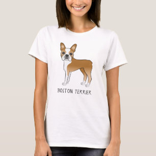 Camiseta Perro de Dibujos Animados Boston Terrier Color Cie