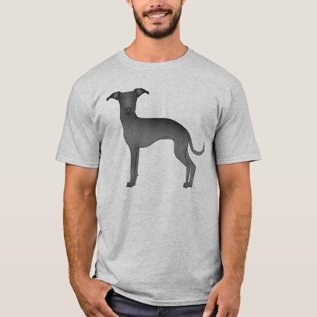 Camiseta Perro de dibujos animados culto negro italiano (Anverso)
