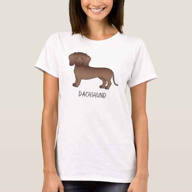 Camiseta Perro De Dibujos Animados Dachshund Pelo Corto De  (Anverso)