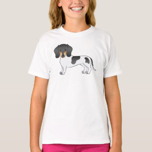 Camiseta Perro de dibujos animados de Dachshund en el pelo 