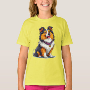 Camiseta Perro de dibujos animados de raza Collie