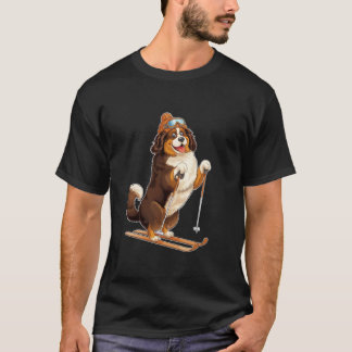 Camiseta Perro de Dibujos Animados Divirtiéndose en Esquí