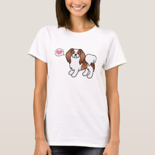 Camiseta Perro de dibujos animados japonés rojo y blanco
