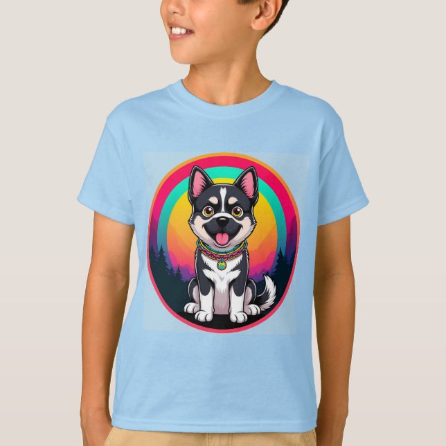 Camiseta Perro de Dibujos Animados Juguetón (Anverso)