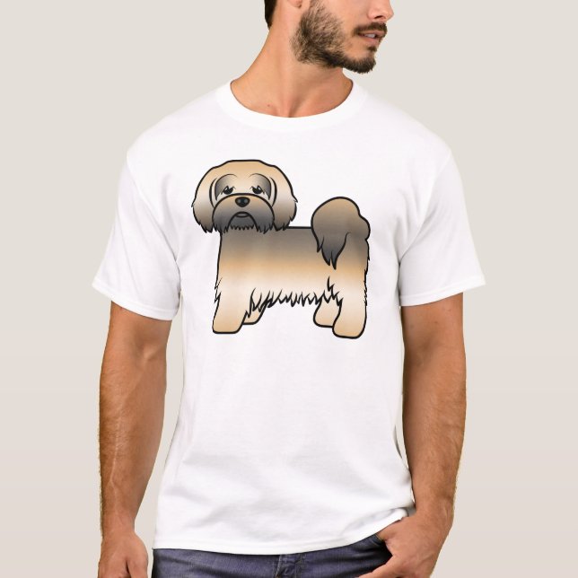 Camiseta Perro de dibujos animados Lhasa Apso Sable Dorado  (Anverso)