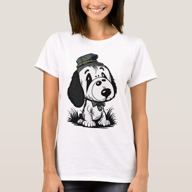 Camiseta Perro de dibujos animados lindo (Anverso)