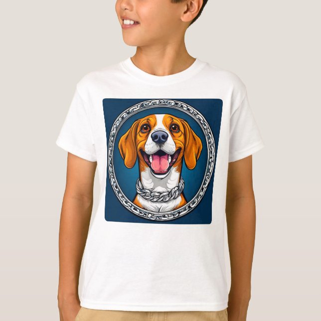 Camiseta Perro de dibujos animados lindo (Anverso)