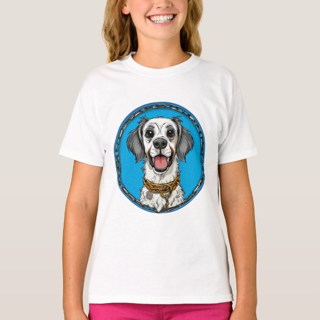 Camiseta Perro de dibujos animados lindo (Anverso)
